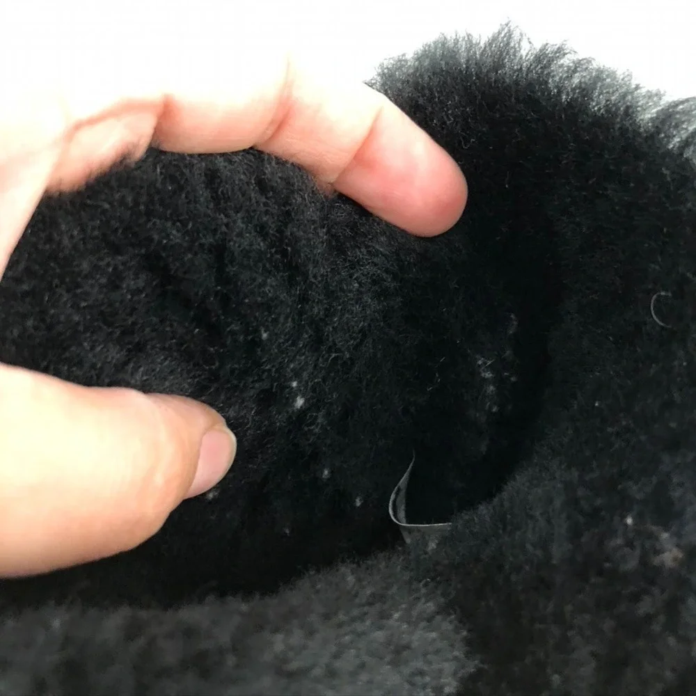 Ugg Bailey Button‎ II Boots Girls 2 Black Suede Shearling Lined Pull On Winter